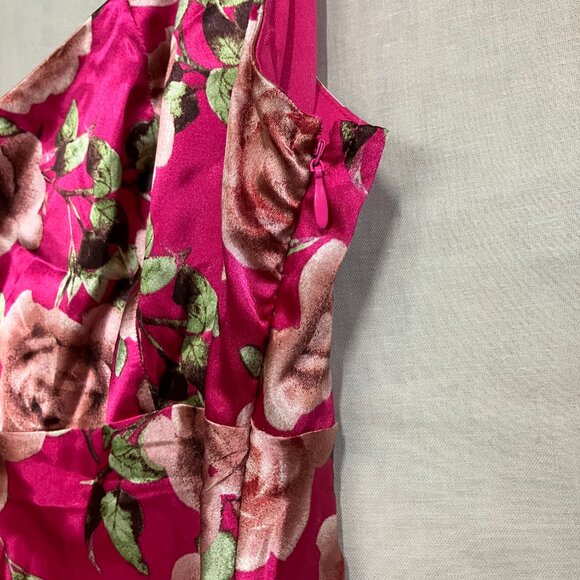 NWT Wild Fable Women XXL Red Floral Cap Sleeve Satin Maxi Bodycon Holiday Dress - Picture 9 of 14